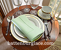 Pistachio Hemstitch Dinner Napkins. 18"x18" - Click Image to Close